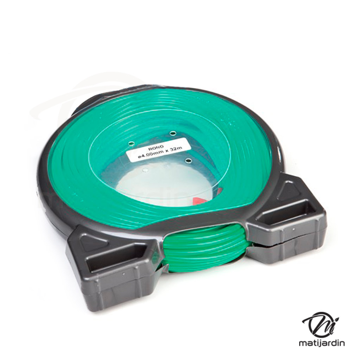 Fil débrousailleuse nylon 4 mm x 32 m rond vert