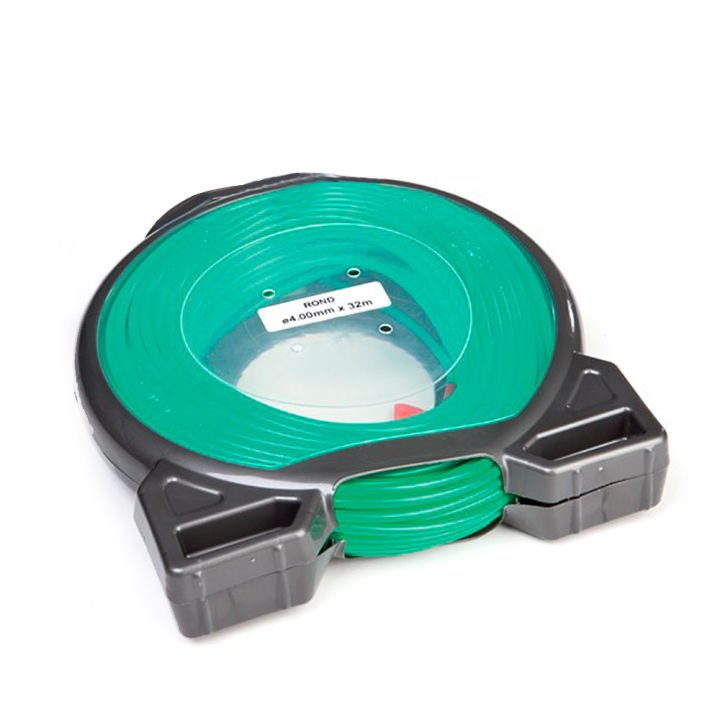 Fil débrousailleuse nylon 4 mm x 32 m rond vert