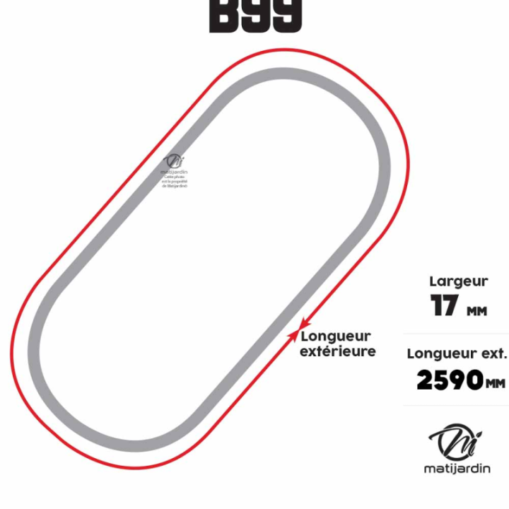 Courroie tondeuse Trapézoïdale B99 - 17 mm x 2659 mm