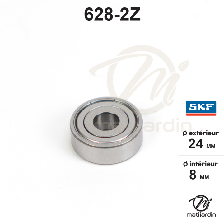 Roulement à billes universel SKF 628-2Z. Diamètre extérieur 24 mm. Diamètre intérieur 8 mm