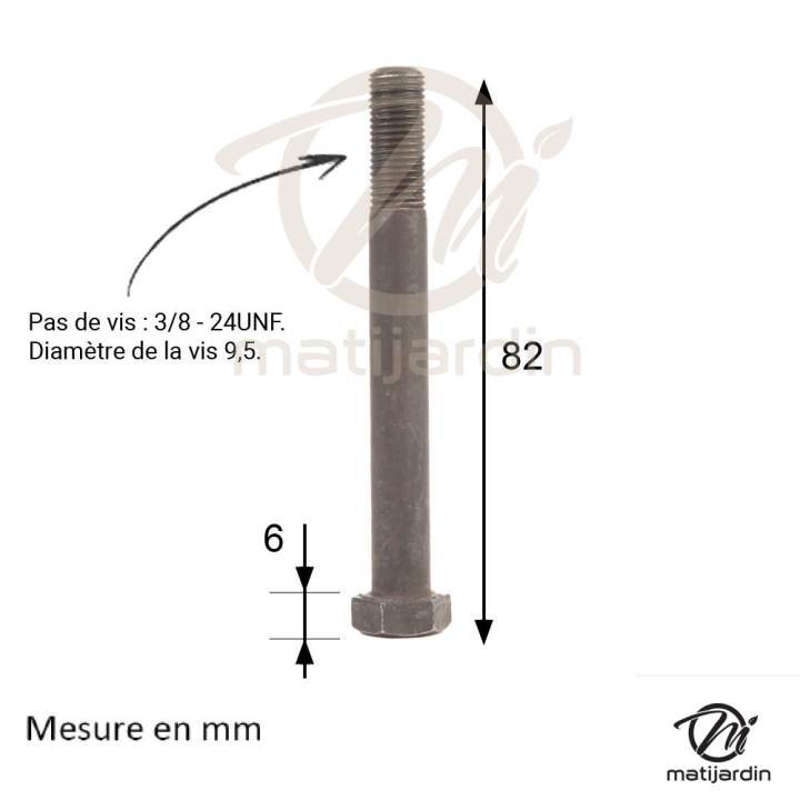 Vis de lame pour Castelgarden N° 12736825/0. Pas à droite.