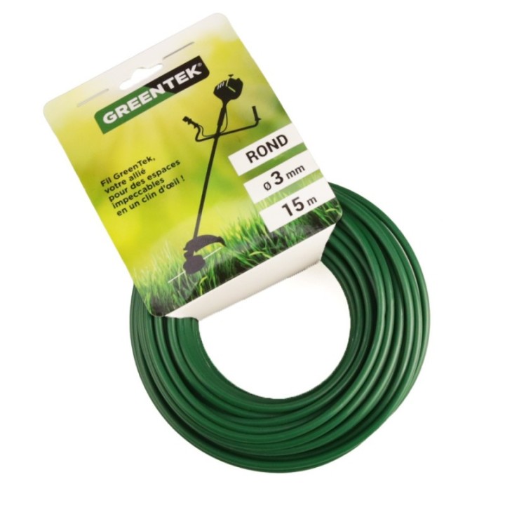 Fil débroussailleuse Greentek rond 3 mm x 15 m