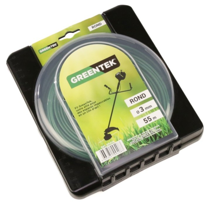Fil débroussailleuse Greentek rond 3 mm x 55 m sous blister