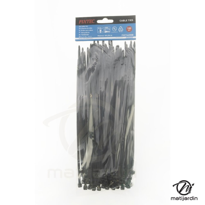 Lot de 100 attache-câble noire 4,6 x 250 mm