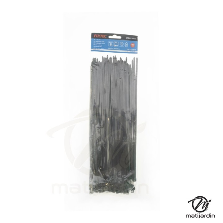 Lot de 100 attache-câble noire 4,6 x 300 mm