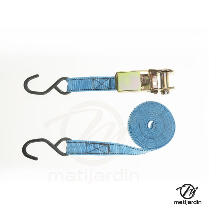 Sangle rétractable d'arrimage 5 m x 25 mm