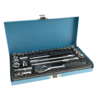 Jeu de douilles et de cliquets 6 pans - entraînement 1/4" - 31 pièces