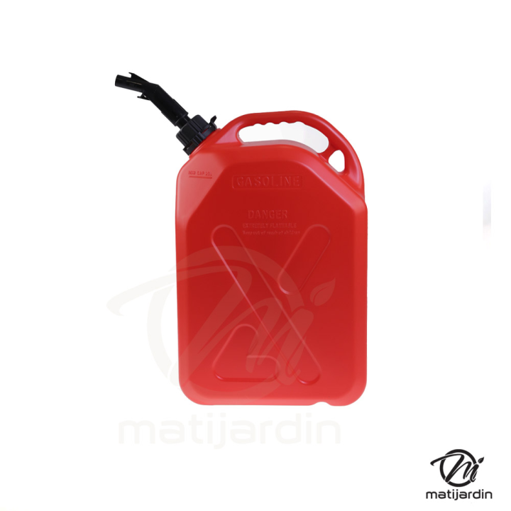 Jerrican rouge et noir de 20 litres avec bec verseur