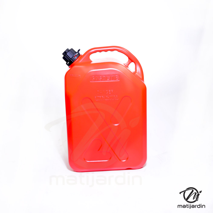 Jerrican rouge et noir de 20 litres avec bec verseur