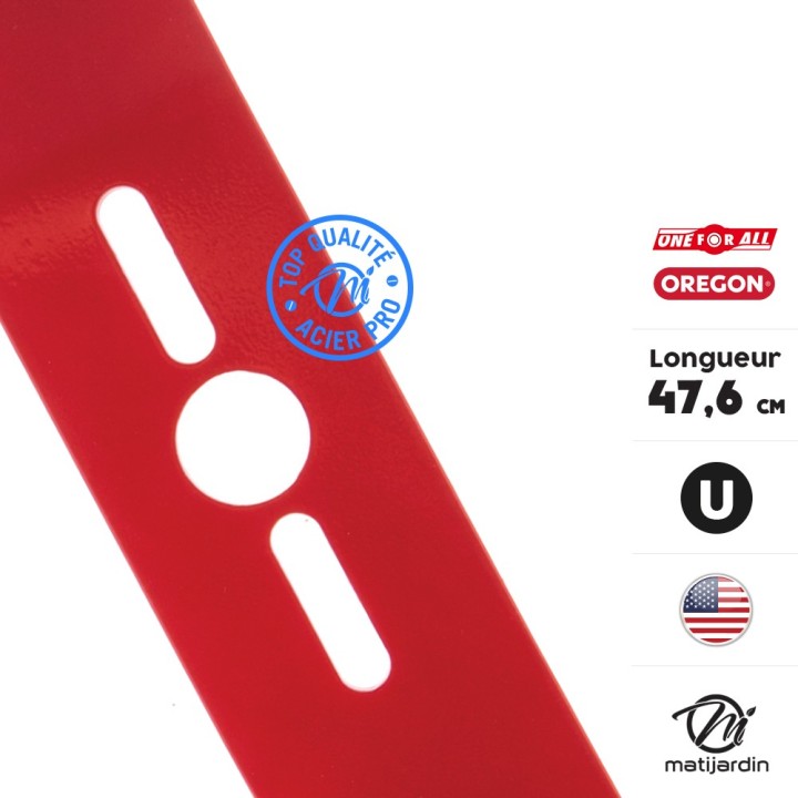 Lame tondeuse universelle Oregon galbée Gator Mulcher™. Coupe 47,6 cm