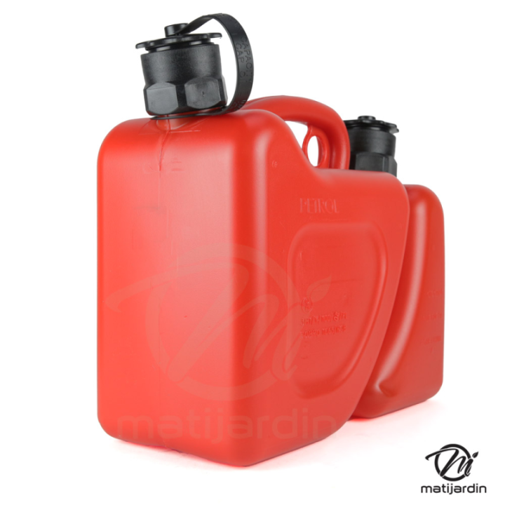 Bidon double de 2 et 5 litres avec bec verseur auto-stop