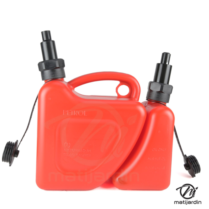 Bidon double de 2 et 5 litres avec bec verseur auto-stop