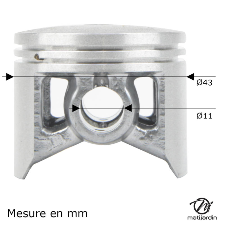Cylindre piston adaptable pour tronçonneuse 5200. Diamètre 45 mm