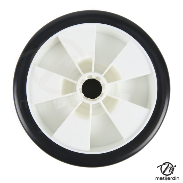 Roue de tondeuse universelle. Ø 150 mm. Livrée avec jeu de bagues