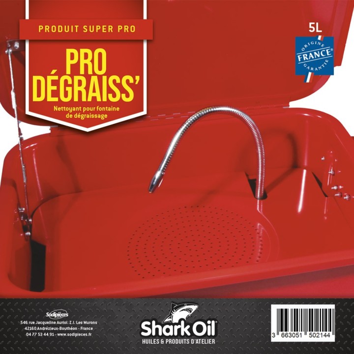 Nettoyant pour fontaine de dégraissage Pro Degraiss - Shark Oil - 5 litres