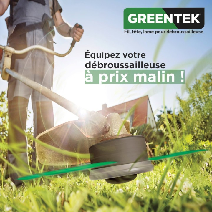 Passe-fil tête débroussailleuse 160 mm Greentek M12x1.5 Tap & Go