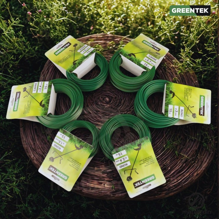 Fil débroussailleuse Greentek carré 2,7 mm x 15 m