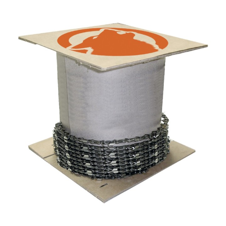 Chaîne Kerwood pour tronçonneuse 3/8" 1,5 mm. Rouleau 25 pieds. Gouge profil carré