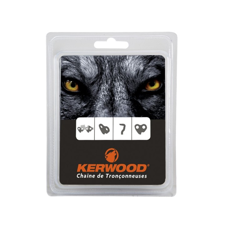 Chaîne Kerwood pour tronçonneuse 0,325" 1,3 mm 72 maillons. Gouge profil carré