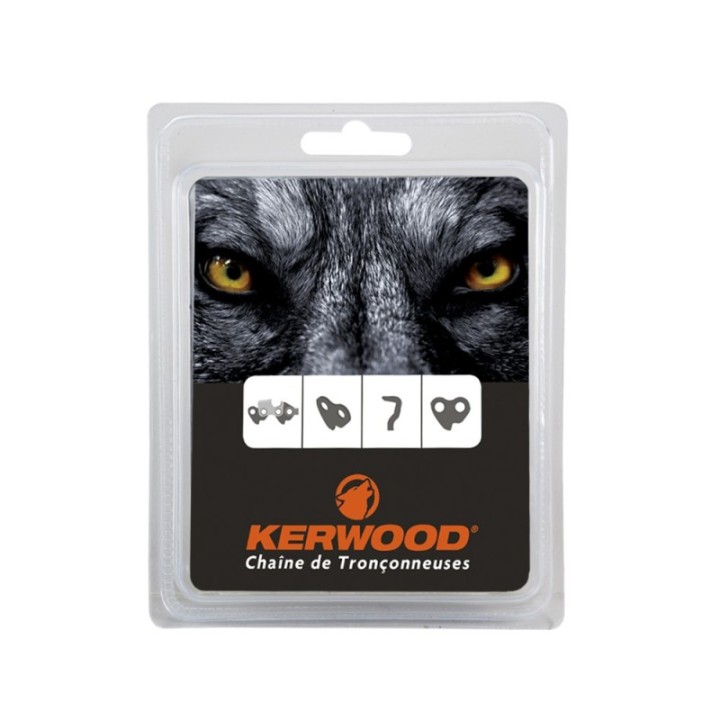 Chaîne Kerwood pour tronçonneuse 3/8" 1,5 mm 68 maillons. Gouge profil carré