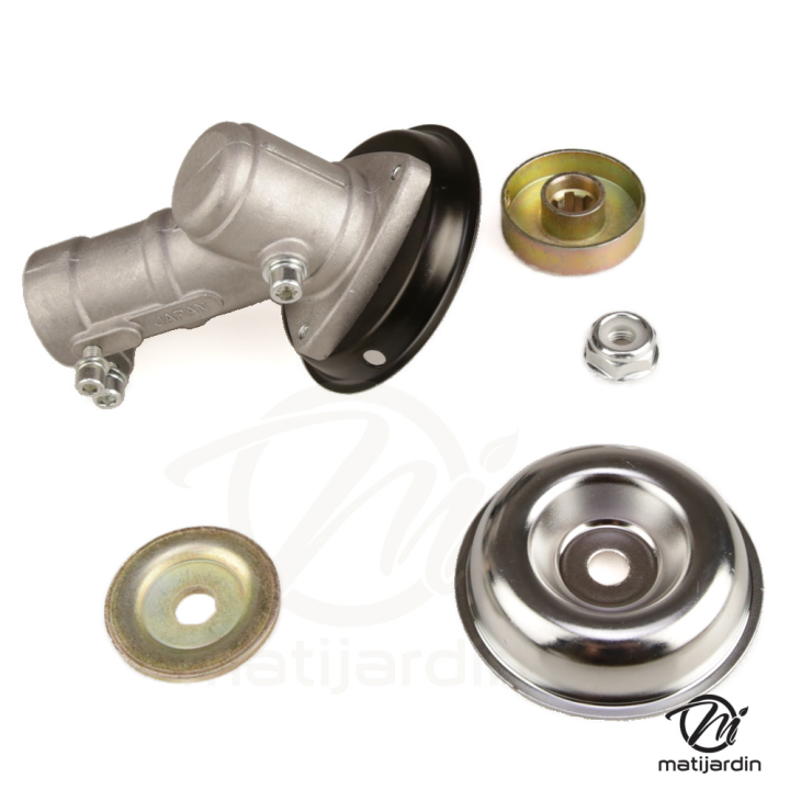 Renvoi d'angle pour débroussailleuse. Tube Ø 28 mm. 9 cannelures