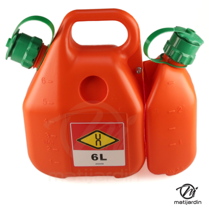 Bidon double de 2 et 5 litres avec bec verseur auto-stop