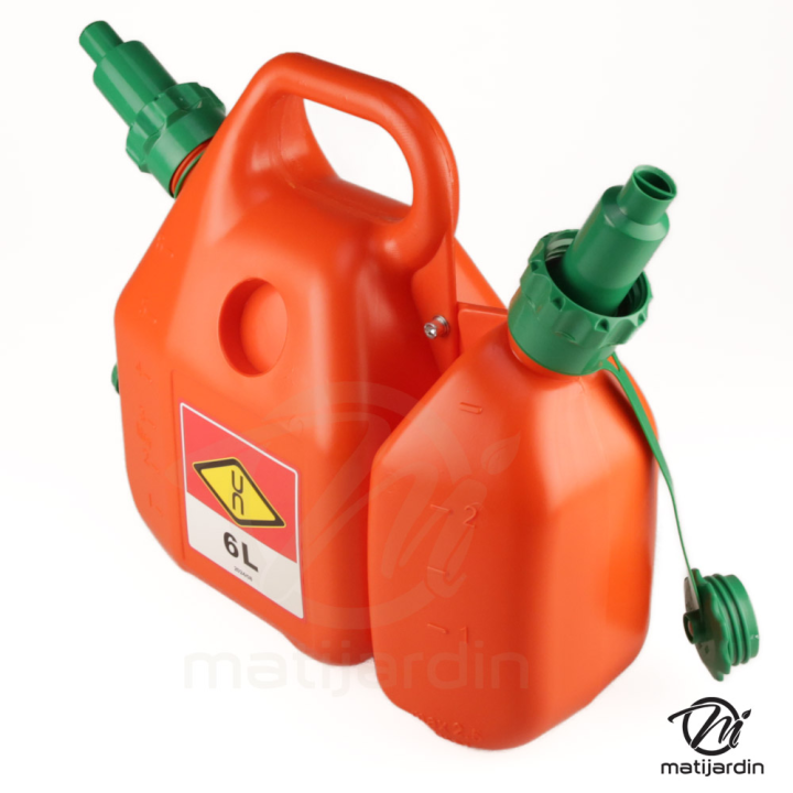 Bidon double de 2 et 5 litres avec bec verseur auto-stop