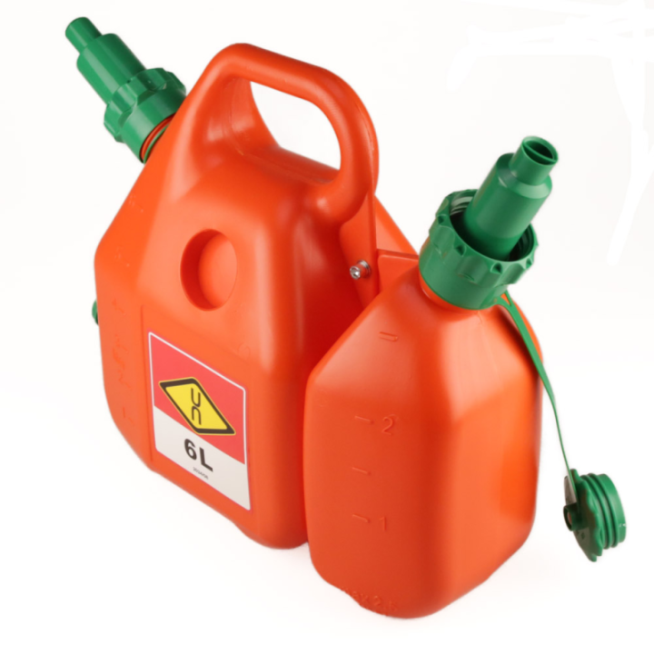 Bidon double de 2 et 5 litres avec bec verseur auto-stop