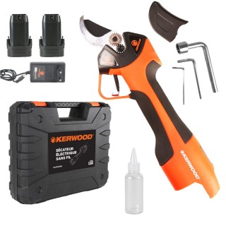 Sécateur électrique sans fil 14.4V – Coupe jusqu’à 30 mm – 2 batteries incluses – KERWOOD