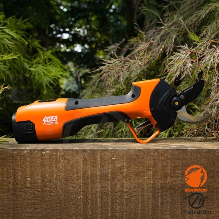 Sécateur électrique sans fil 14.4V – Coupe jusqu’à 30 mm – 2 batteries incluses – KERWOOD