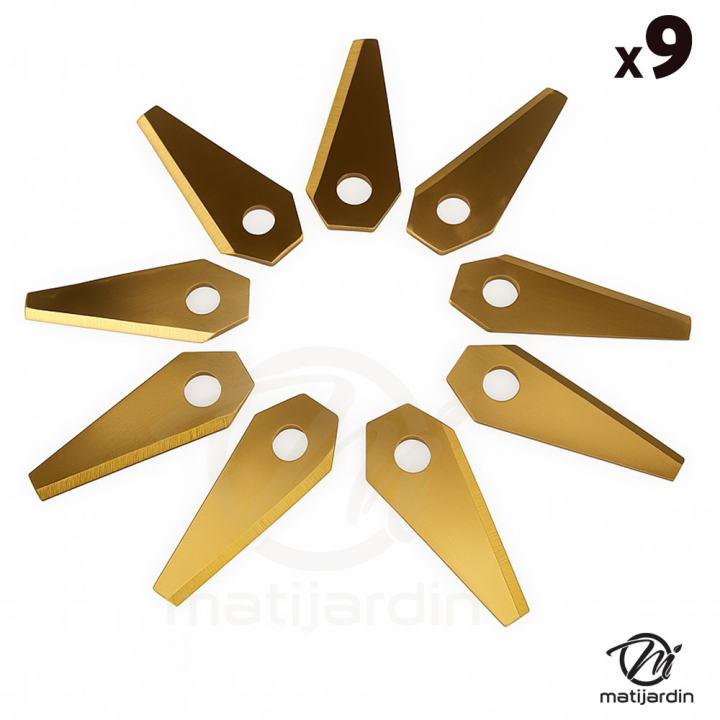 Lot de 9 lames pour robots tondeuses Honda HRM Miimo 40, HRM Miimo 40 Live, HRM Miimo 70 Live