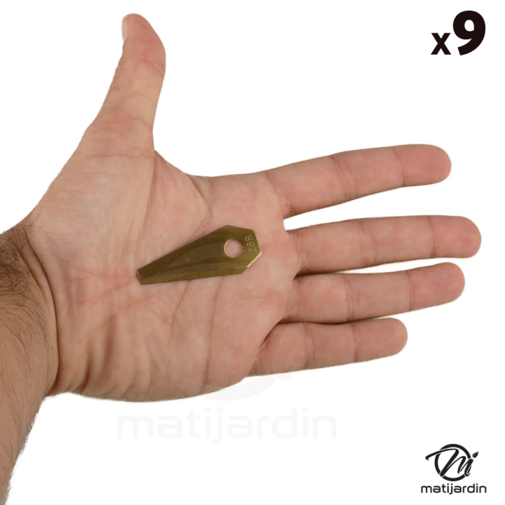 Lot de 9 lames pour robots tondeuses Honda HRM Miimo 40, HRM Miimo 40 Live, HRM Miimo 70 Live