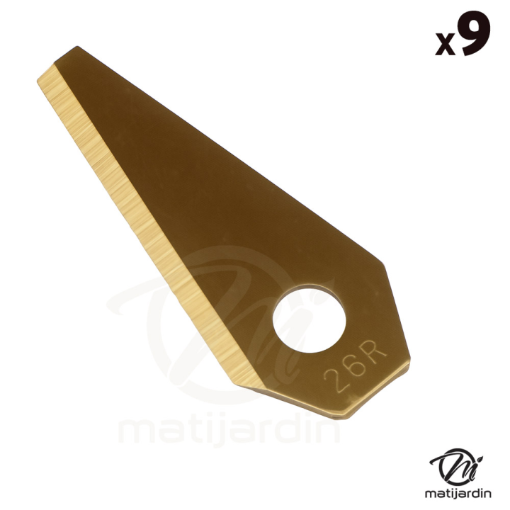 Lot de 9 lames pour robots tondeuses Honda HRM Miimo 40, HRM Miimo 40 Live, HRM Miimo 70 Live