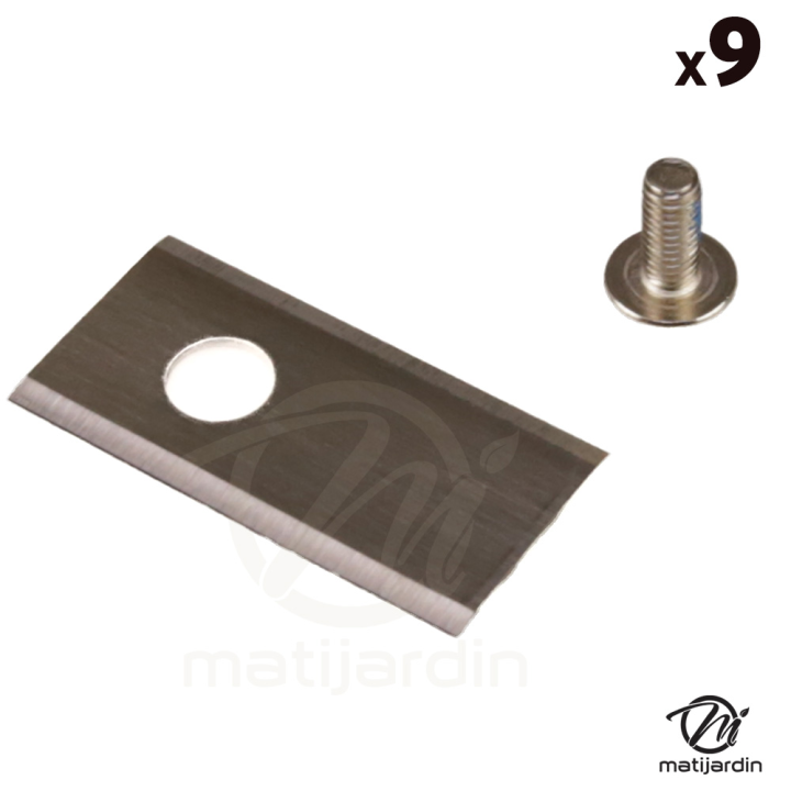 Lot de 9 lames 36 mm pour robots tondeuses Worx Landroid S300, M500, M7000