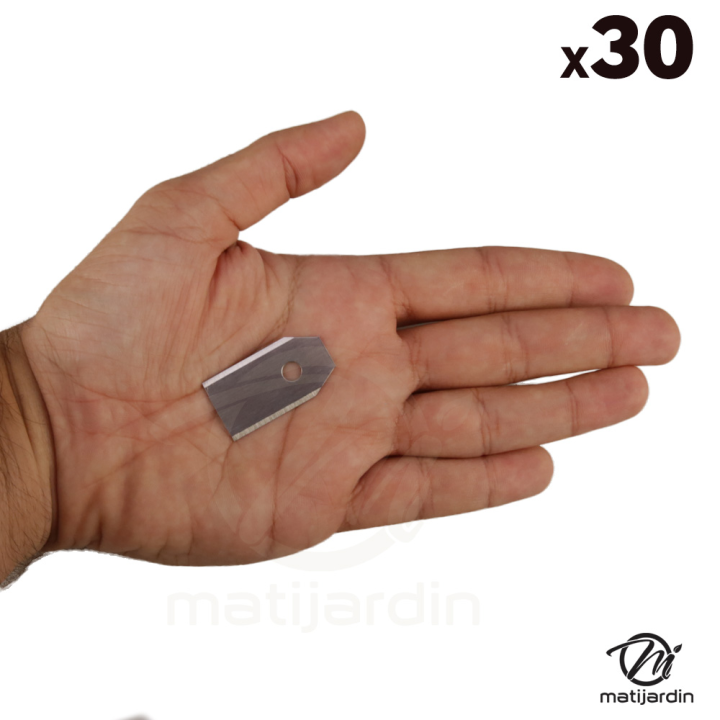 Lot de 30 lames pour robots tondeuses Gardena et Flymo - alésage 5,4 mm