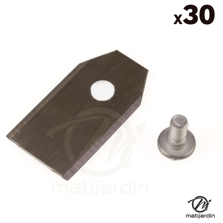 Lot de 30 lames pour robots tondeuses Gardena et Flymo - alésage 5,4 mm