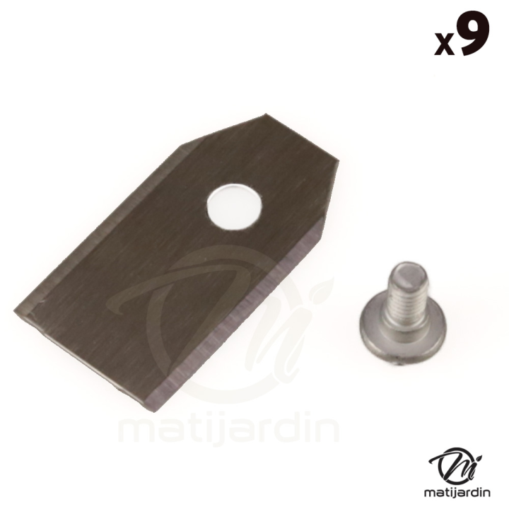Lot de 9 lames pour robots tondeuses Gardena et Flymo - alésage 5,4 mm