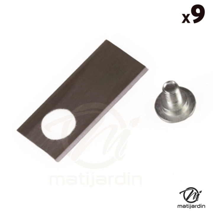 Lot de 9 lames 38 mm pour robots tondeuses Honda Miimo 300, Miimo 310, Miimo 500, Miimo 520, HRM300, HRM500