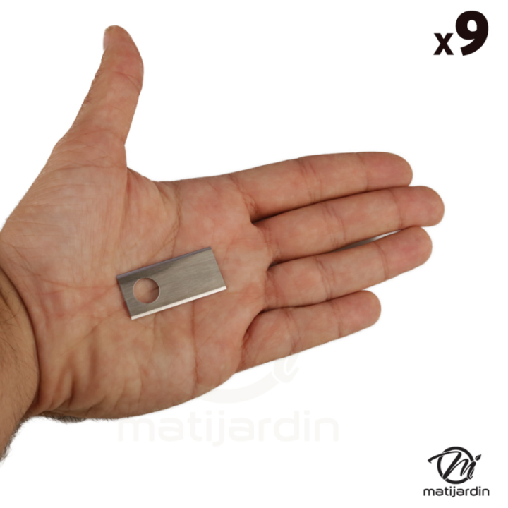 Lot de 9 lames 38 mm pour robots tondeuses Honda Miimo 300, Miimo 310, Miimo 500, Miimo 520, HRM300, HRM500