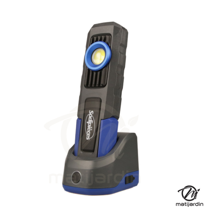 Lampe de travail rechargeable aimantée avec crochet pivotant