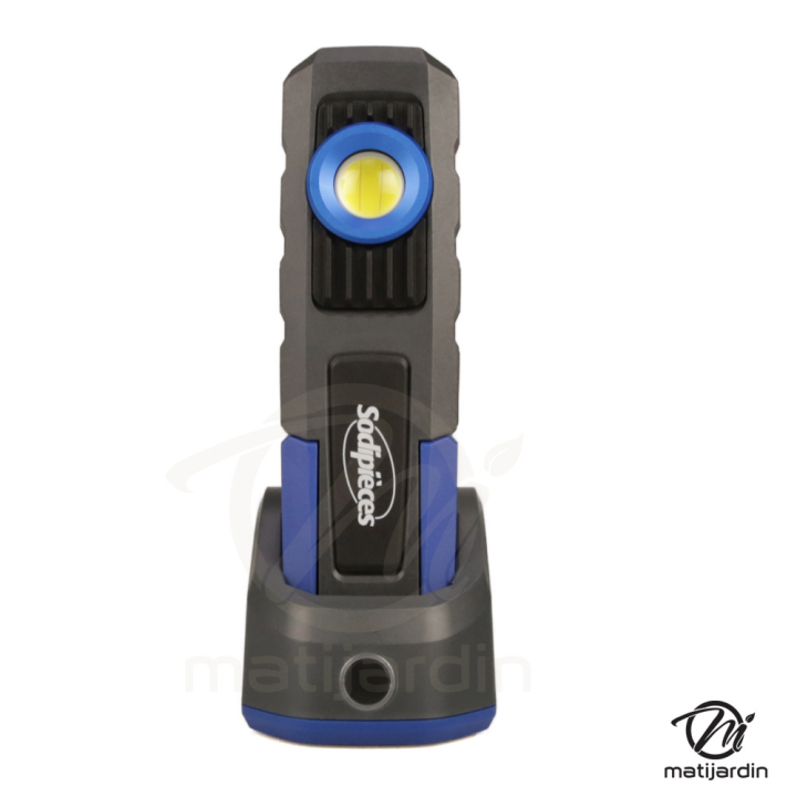 Lampe de travail rechargeable aimantée avec crochet pivotant