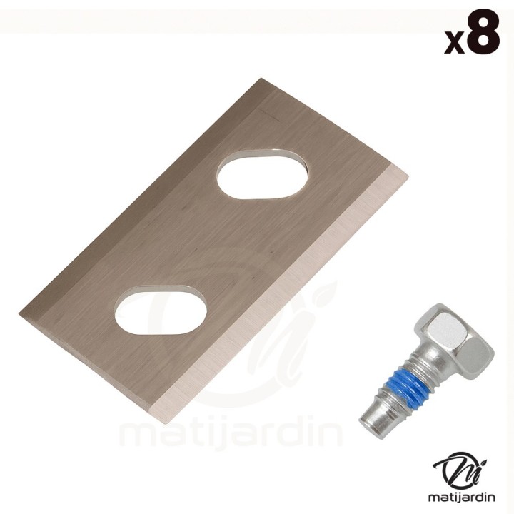 Lot de de 8 lames 32 x 18,8 x 0,9 mm pour robots tondeuses
