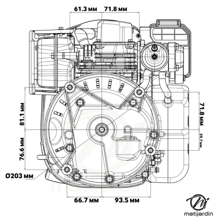 Moteur RATO RV145-S – 4 temps 144 cm³, arbre vertical pour tondeuse et motobineuse