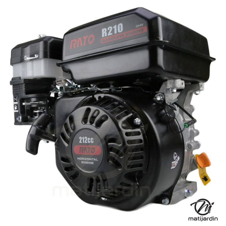 Moteur RATO R210 – 212 cc – 4 temps – arbre horizontal Ø23 mm – filtre à air à bain d’huile