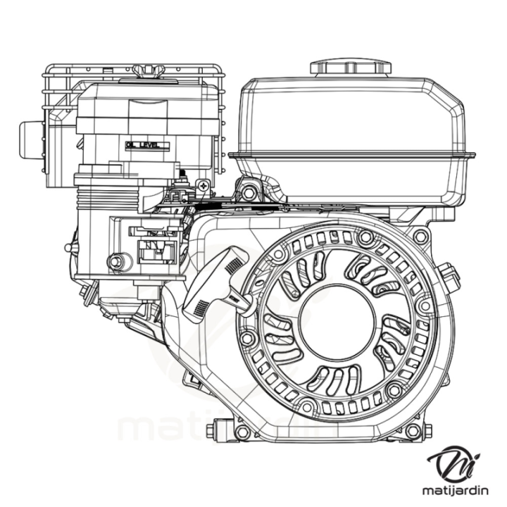 Moteur RATO R210 – 212 cc – 4 temps – arbre horizontal Ø23 mm – filtre à air simple
