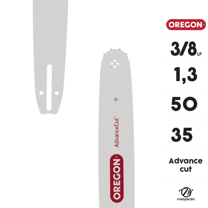 Pack Oregon : guide 140SXEA074 + 2 chaînes 91VXL050E pour tronçonneuse