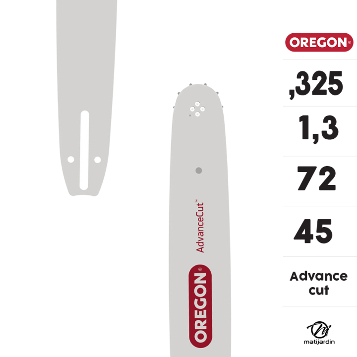 Pack Oregon : guide 180MLBK095 + 2 chaînes 95TXL072E  pour tronçonneuse