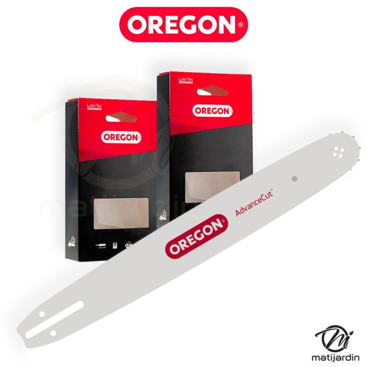 Pack Oregon : guide 160SDEA074 + 2 chaînes 91P055E pour tronçonneuse