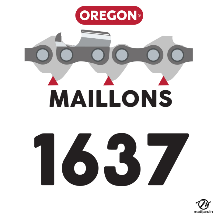 Chaîne Oregon pour tronçonneuse 3/8" Lp 1,6 mm. Rouleau 100 pieds. Gouge profil demi rond
