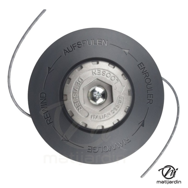 Tête universelle manuelle Ø 130 mm – 2 fils nylon Ø 2,0/2,4/2,7 mm – TECOMEC